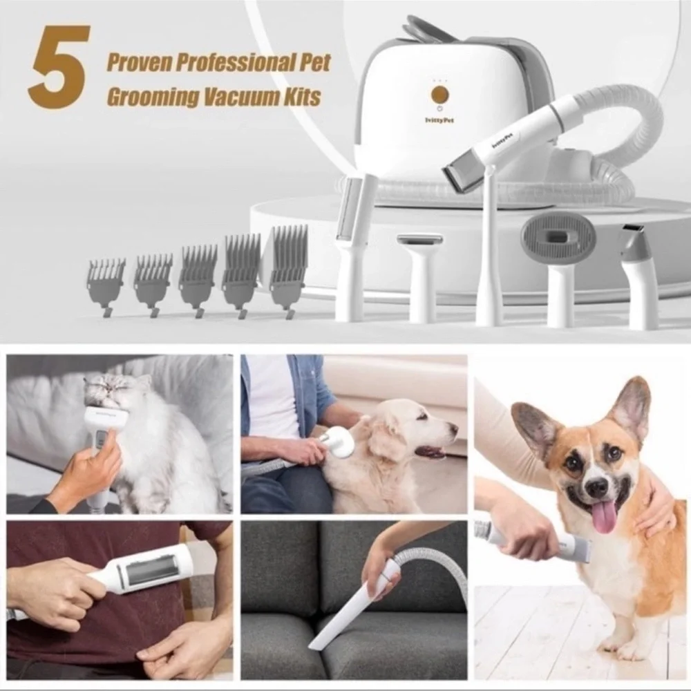 BRAND NEW! Pet Grooming w/ Vacuum Powerful Suction Clippers Dogs Cats